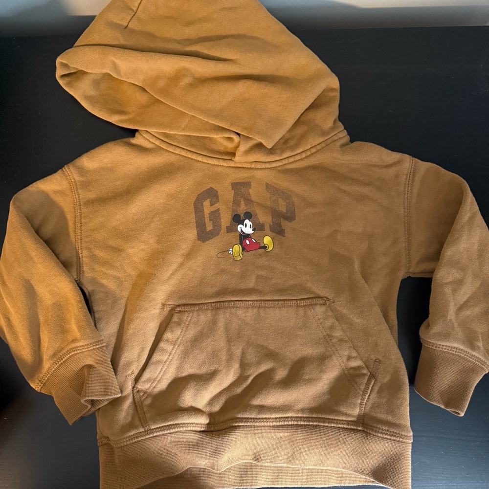 Disney GAP Kids Tan Hoodie with Mickey Mouse Boys 2T